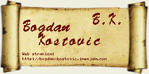 Bogdan Kostović vizit kartica